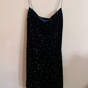 A full Elegant Navy Blue Starry Dress